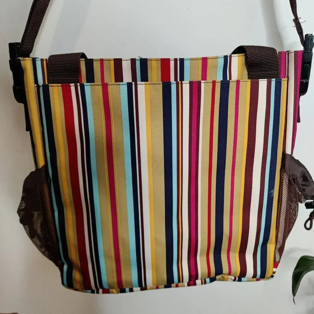 Skip Hop Brown Multi Color Striped Diaper Bag